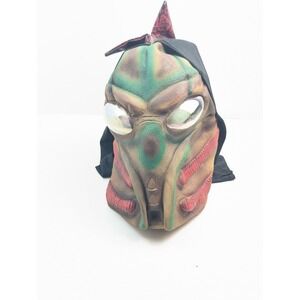 Alien Monster Mask Hood Halloween Cosplay Costume‎ Red Reptile Horns Adult